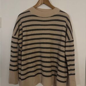 Hatch Sweater. Cream and Black Stripes.
